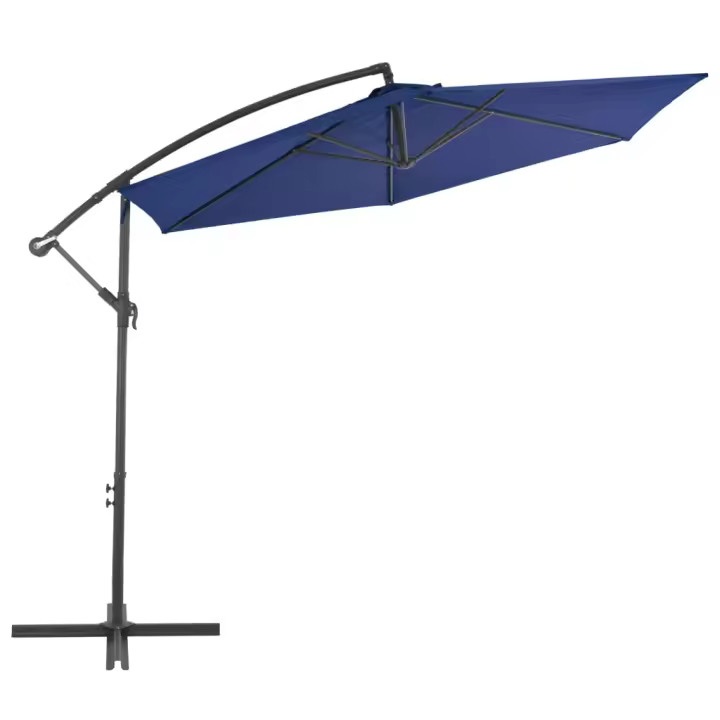 Sombrilla voladiza con postes de Aluminio Azul 300 cm - 1