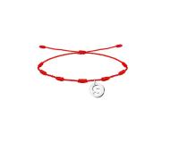 Cotigo Pulsera roja de 7 nudos hecho a mano con colgante de letras Iniciales de acero plateado , pulsera de nombre - details 18