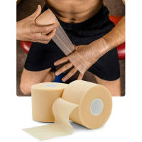 Cinta Elástica De Algodón Para Deportes En Blanco Soporte Muscular Para Rodilla Muñeca Y Tobillo Fácil De Rasgar - details 10
