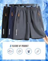 Shorts De Seda Para Hombre Verano Transpirables Skinny Deporte Playa Gimnasio Ligeros Color Sólido Pantalones Grandes - details 0