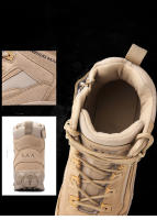Botas De Combate Desérticas Para Hombres Botas Tácticas De Entrenamiento Especial Fuerzas Botas De Montañismo Ligeros Antideslizantes Suela De TPR Cubierta Superior De Cuero De Vaca - details 5