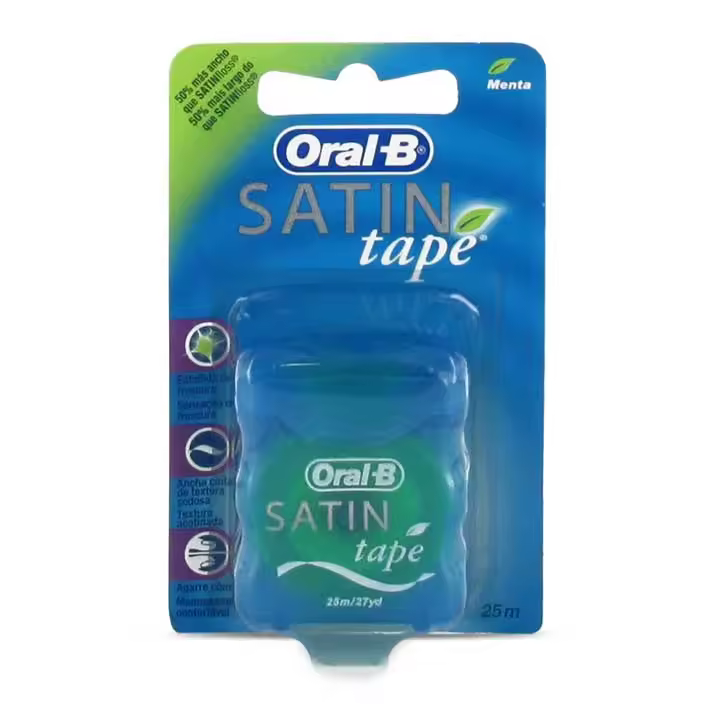 Oral B Oral-B Cinta Dental Satin Tape Menta Fresca 25m - Textura Sedosa y Limpieza Profunda - 1