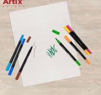 ARTIX Rotuladores Lettering, 24 Colores Surtidos, Brush Pens Punta Fina, Pincel Doble Punta, Marcadores Acuarelables, Especial para Lettering, Graffiti, Caligrafía, Dibujo, para Niños y Adultos (24） - details 4
