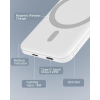 per Mag-safe Powerbank, 5000mAh Power Bank Wireless, 20W PD Ricarica Rapida Caricabatterie Portatile con Type-C Power Bank per iPhone 16/15/14/13/12 Serie-Light Bianco - details 0