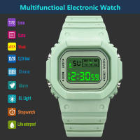 Reloj Digital LED Para Hombres Y Mujeres Resistente Al Choque Reloj Deportivo Impermeable Con Correa De Silicona Estilo Simple - details 1