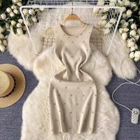 YuooMuoo Mini Vestido De Encaje Con Perlas Para Mujer Verano Sin Mangas Slim Fit Estilo Callejero Vestido De Hombros Vestido De Cintura Imperio - details 5