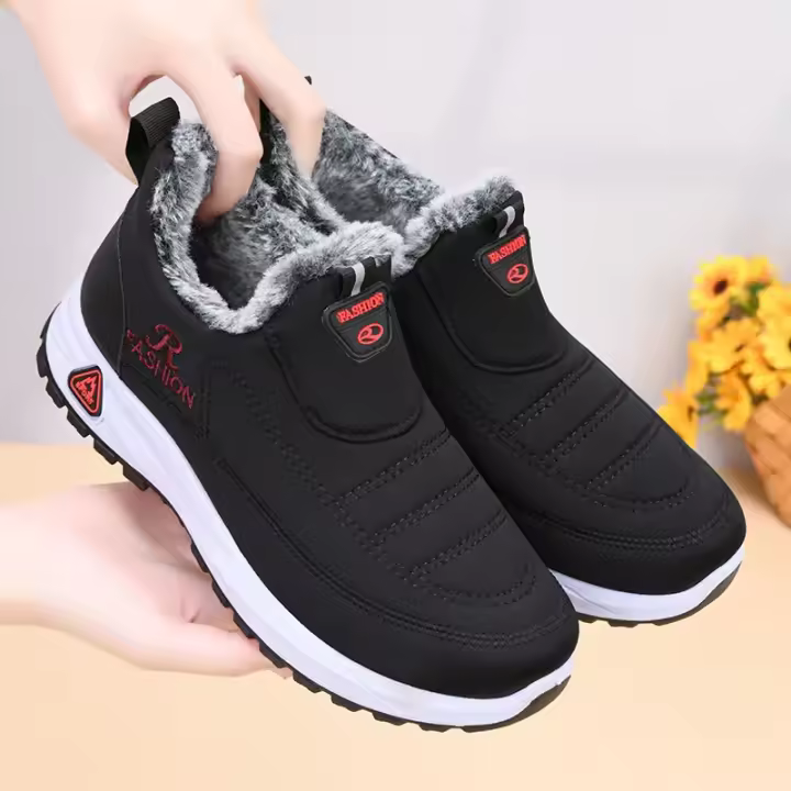 Botas De Invierno Para Mujer Antideslizantes Con Forro De Peluche Aislante De Nieve Zapatos Casuales De Talón Bajo Moda - 1