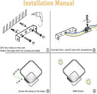 Aplique de pared interior LED lámpara de pared cuadrada 12W luz de pared moderna blanca cálida para pasillo dormitorio sala de estar escalera - details 2