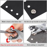 Kit de alicates, 1/4 pulgadas 6mm Ojal kit de herramientas con ojales de metal con arandelas, OJAL gr - details 1