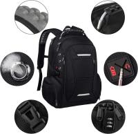 Mochila de computadora portátil para hombres, mochila de computadora de viaje grande, con Puerto de carga usb, adecuada para viajes de negocios, adecuada para computadoras portátiles de 17 pulgadas, 40 litros, antirrobo, impermeable - details 4