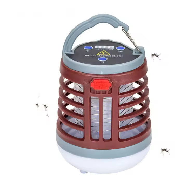 Lámpara Eléctrica Recargable para Acampar - Luz Impermeable IPX4 - Matar Insectos - Dorado - 1