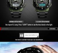 Reloj De Pulsera Deportivo De Moda Para Hombre SKMEI 1370 Lujo Acero Inoxidable Resistente Al Agua Cronógrafo Dual Pantalla LED Y Analógica - details 9