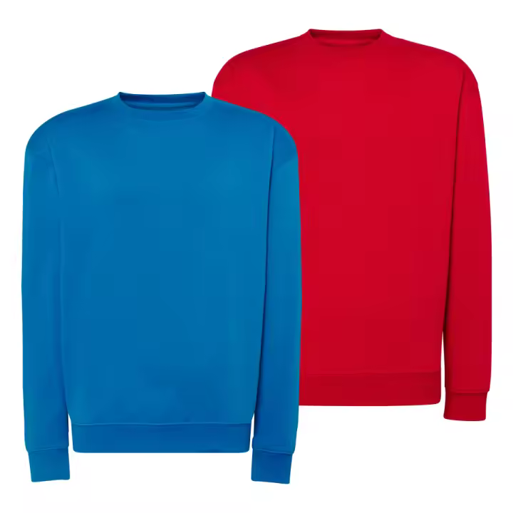 Pack de 2 Sweatshirt Sudaderas básicas para Hombre - Alta Calidad - Color Azul Aqua y Rojo - Marca SO Wear Siempre Original - 1