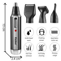 Afeitadora Multifuncional Recargable 4en1 Para Hombres Con Luz LED Peluca Nariz Oreja Cejas Barba Eliminación Painless Cabello - details 1