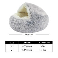 Nueva Cama De Gato Y Perro Caliente Redonda De Peluche Larga Casa De Gato Para Gatitos Almohadilla De Manta Para Mascotas Pequeñas Chihuahua - details 0