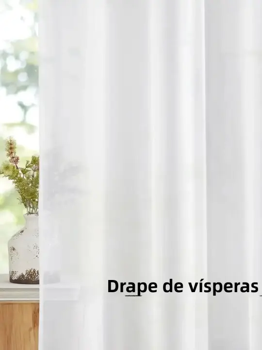 Cortinas Blancas Elegantes Y Transparentes Para Sala De Estar Y Dormitorio Filtración De Luz Suave Con Bolsa De Rodillo Modernas 1pc - 1