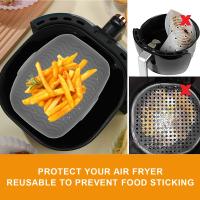 2Pcs Aluminio Silicona Para Air Fryer Ninja Accesorios Doble Parche De Horno Reutilizable Bandeja De Hornear Para Cocina - details 2