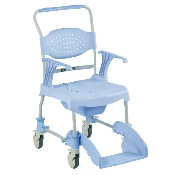 Silla de Baño Moen con Inodoro, Asiento y Tapa Celeste - 1