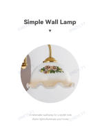 Lámpara De Pared Minimalista Nórdica Luz De Dormitorio Lámpara Retro Estadounidense Para Sala De Estar Pasillo Material De Madera Sólida Y Vidrio Transparente - details 1