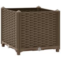 vidaXL Arriate 40x40x38 cm polipropileno Color Gris oscuro,  Marrón,  Negro y mas - details 0