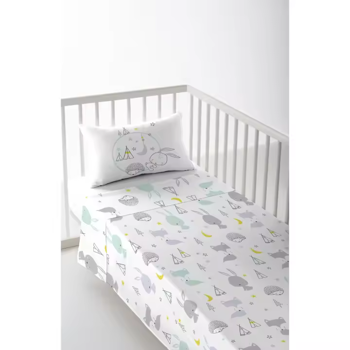 JUEGO DE SÁBANA CUNA/MAXICUNA INFANTIL BEBE 100% ALGODÓN LETS DREAM REV COOL KIDS FABRICADO EN ESPAÑA - 1