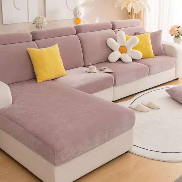 Cubierta De Sofá Minimalista De Color Sólido Moderna Universal Para Todas Las Estaciones Antideslizante Resistente a La Suciedad Amigable Con Mascotas Y Máquina - 1