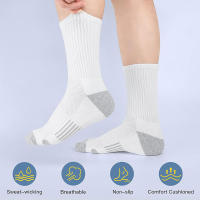 5 Pares De Calcetines Deportivos Para Hombre Calcetines De Calf Performance Algodón Poliéster Espandex Transpirables Para Correr Y Actividades Al Aire Libre - details 6