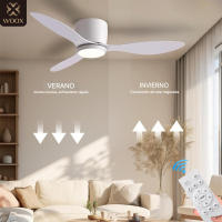 Ventilador de techo WOOX 2 en 1 con motor DC de cobre silencioso, luz LED de 86 cm (34") que cuida la vista, control remoto, 45 W, 6 velocidades, función de temporizador/inversión/memoria. Ideal para dormir o estudiar en casa - details 1