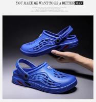Sandalias De Hombre Para Verano Clogs EVA Zapatillas De Jardín Plataforma Playa Couplet Slides Para Interior Baño Talla Grande - details 13