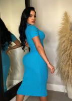 Vestido Midi Bodycon De Mujer Con Cuello En V Y Manga Corta Tejido En Knit Para Fiesta Y Calle Moda 2024 Vestido De Noche - details 8