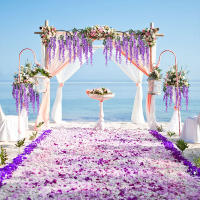 12pcs Guirnalda De Flores Artificiales De Wisteria Para Decoración De Bodas Y Jardines Hechas De Seda Decoración Para Fiestas En Casa Y Exterior - details 4