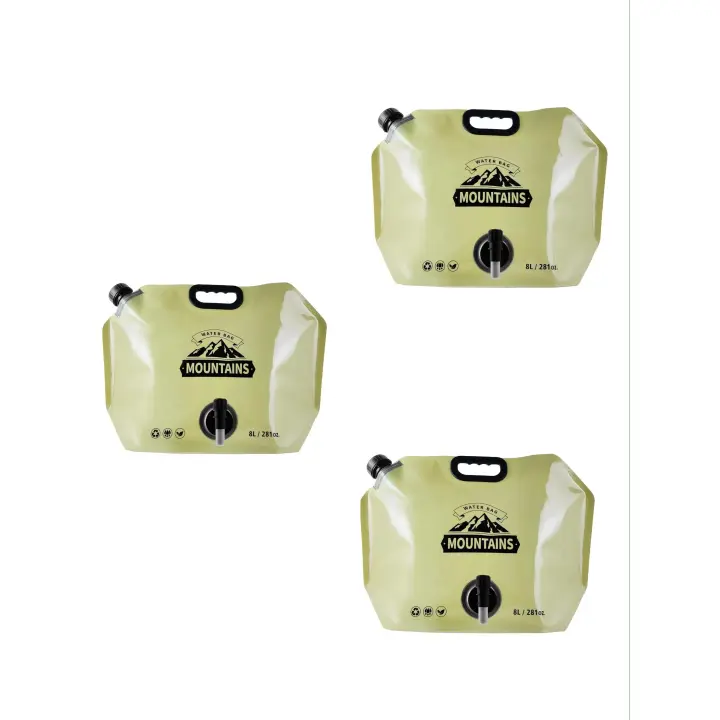 Bolsa de almacenamiento de Agua de 3 piezasbotella de Agua plegable portátil sin BPA de 8L para Cycling y Deports al Aire Libre. - 1