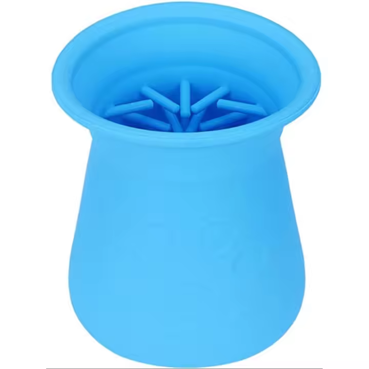 Limpiador de Huellas para Perros  Limpiador Pata Perro Mascota portátil Limpiador Taza de Limpieza para Mascotas para Limpiar Pies Sucios de Mascotas y Perros Gatos Masaje Aseo Sucio Garras (Azul) - 1