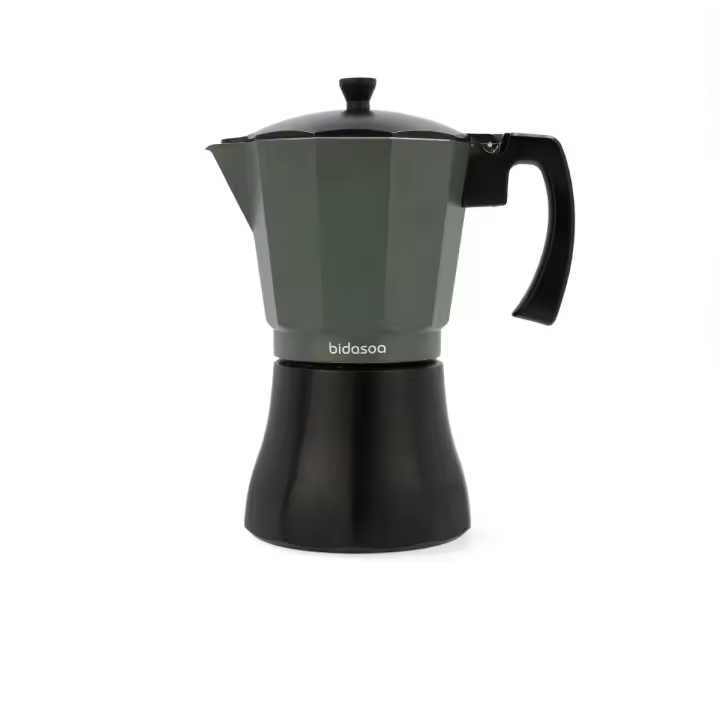 Bidasoa Vera Cafetera Aluminio 12 Tazas Verde Mate Inducción Ahorro Energético - 1