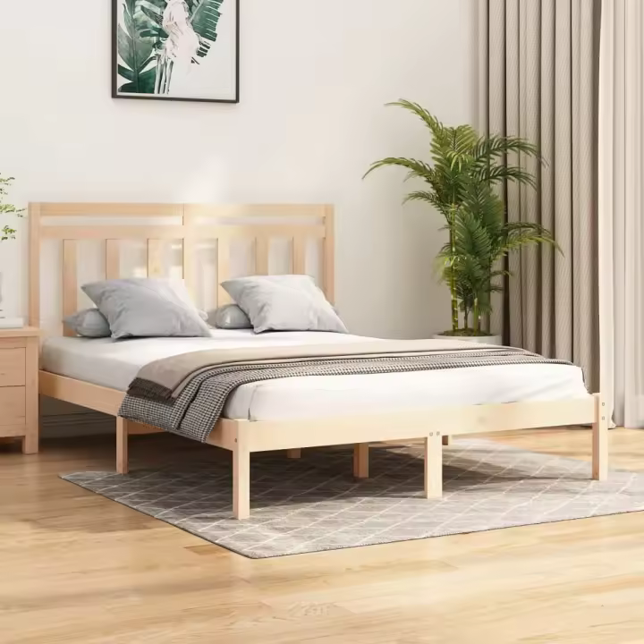 Estructura de cama madera maciza 120x190 cm - 1