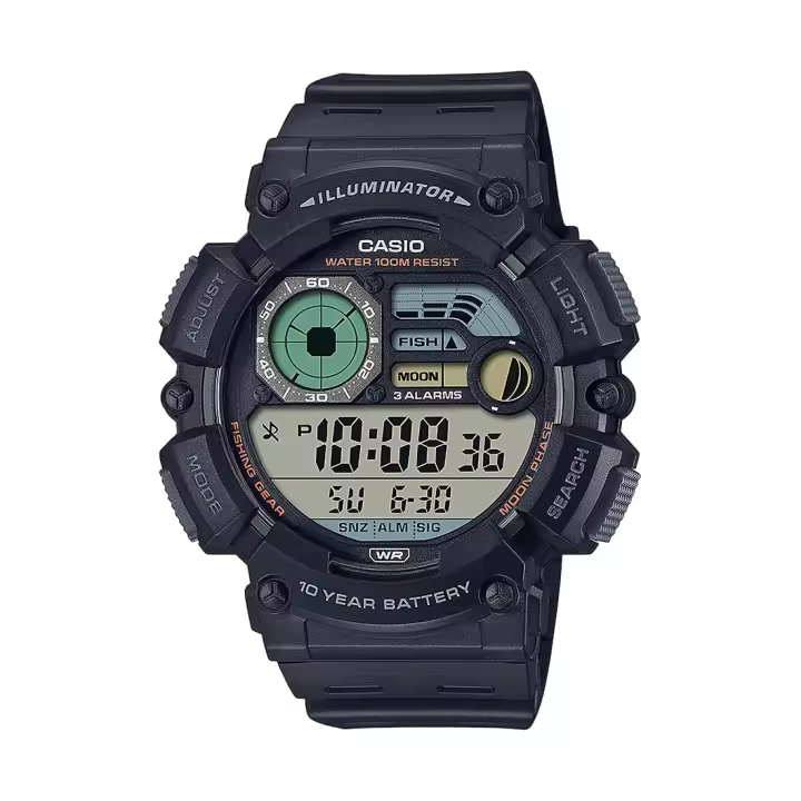 Reloj Casio WS-1500H-1 Fishing Gear para Hombre – Resistente al Agua, Ideal para Pesca y Aventura - 1