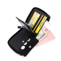 Cartera De Cuero Para Hombre Lujo Monedero Con Bolsillo Para Monedas Y Tarjetas Cierre De Cremallera Antirrobo Regalo Para Hombres - details 24