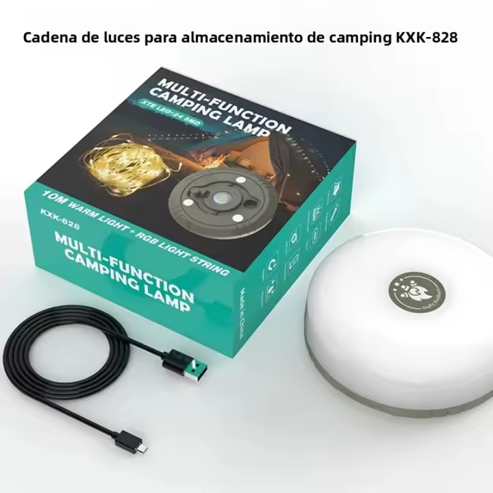 Lámpara De Cadena LED RGB Portátil Para Camping Y Fiestas Decoración De Navidad Tipo-C Recargable 10M Colorible Y Impermeable - 1