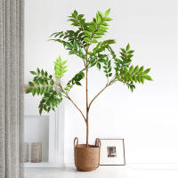 Planta Artificial De Bambú Y Hojas De Nandina Verde Falso Para Decoración De Jardín Interior Y Exterior Tamaño Grande 76-140cm - details 8