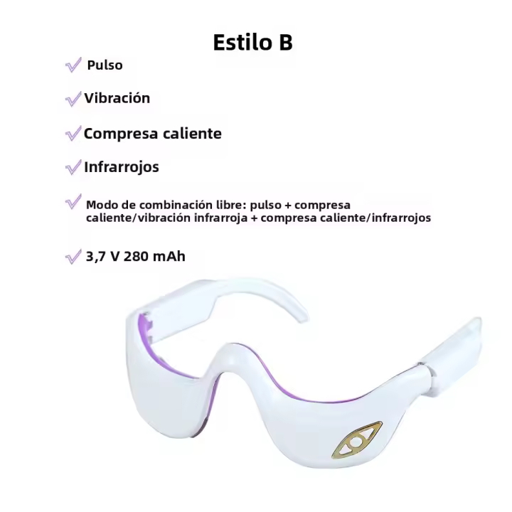Masajeador De Ojos EMS Micro Corriente Pulso Calor Comprimido Vibration Elimina Arrugas Y Cicatrices Sombra Oscuro Tensión Piel - 1