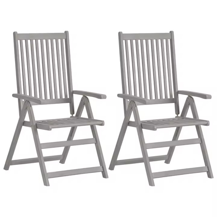 Sillas reclinables Jardín y vestimentos 2 UDS Madera maciza Acacia - 1