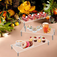 Estante De Acero Inoxidable Con Soporte De Acrílico Para Decoración Y Organización Soporte Para Cupcakes Y Maquillaje Tres Niveles Ecológico Y Resistente - details 5