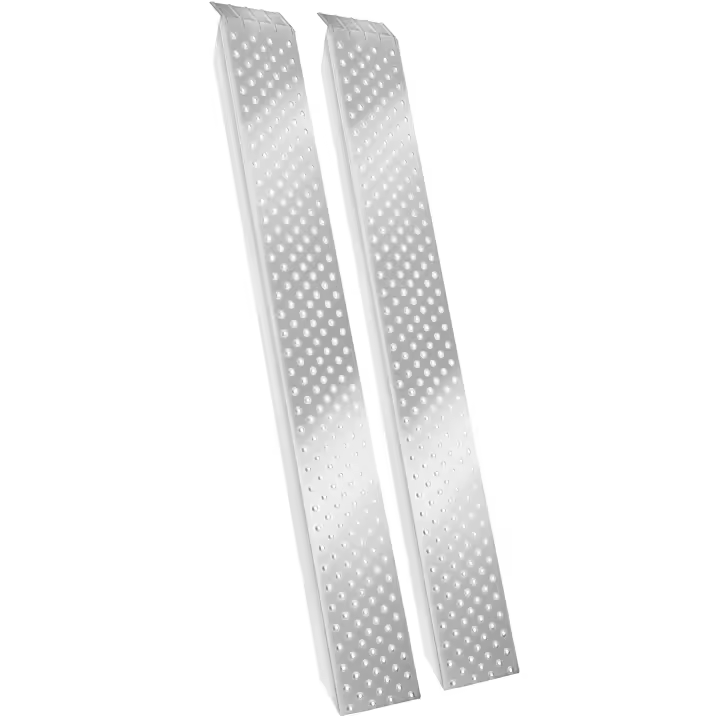Tectake - Set de 2 rampas de carga Sven, 400 kg de capacidad de carga y antideslizantes  Gran longitud  Uso versátil  Muy antideslizante gracias a su superficie perforada y biselada  Fabricadas en acero galvanizado para protegerlas contra la corrosión - 1