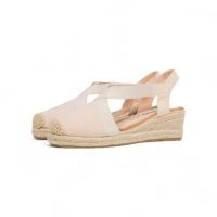 HLUNA - Sandalias de Cuña Esparto con Tacón con Banda Elástica cruzada - Puntera cerrada - Beige Verde Negro - hyj23-1 - details 5