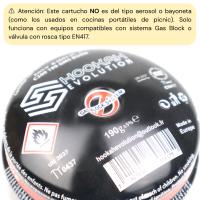 Set de cartuchos de gas para camping 190g, con válvula de seguridad compatibles con hornillos de rosca, No válidos para cocinas tipo aerosol, ideal para montaña, senderismo, acampada y exteriores - details 0