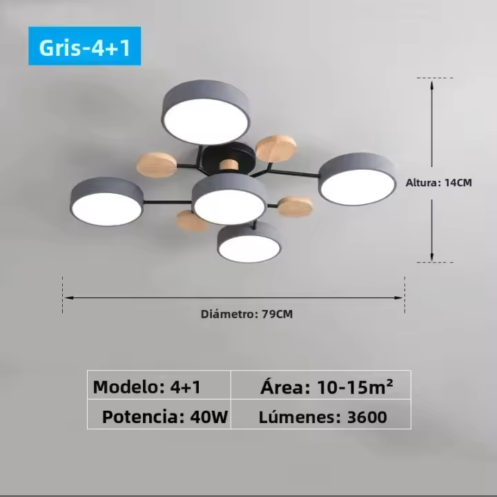 Lámpara De Techo Moderna IRALAN Con Tres Colores Ajustables Macaron Para Sala Cocina Oficina Lámpara Colgante Chandelier - 1