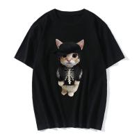 Camiseta De Algodón Funny El Gato Meme Llorando Triste Munchkin Para Mujeres Y Hombres Estilo Casual Verano Y2K Para Parejas Top De Hip Hop - details 2
