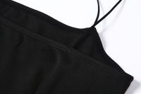 Vestido Largo Rojo Negro Para Fiesta De Año Nuevo Y Navidad Mujer Primavera Basic Bodycon Con Cuello En V Y Cierre De Cordón Elástico Vestido Midi Slim Para Mujer - details 12