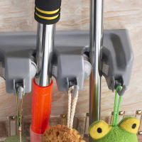 Soporte De Mopa De Plástico Montado En La Pared Con Gancho Para Escoba Multi Funcional Organizador De Baño Con 3/4/5 Posiciones - details 3