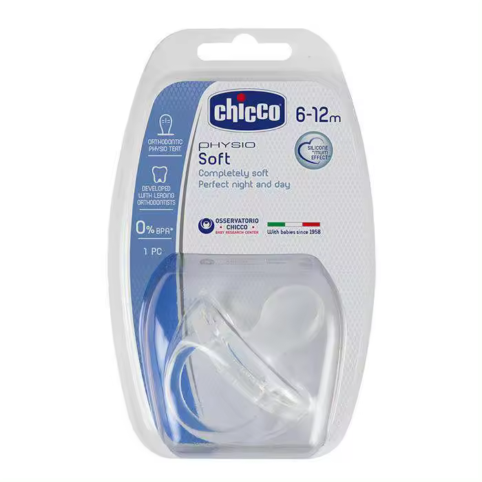Chicco Chupete Todosilicona Physio Soft Transparente 6-12M - 1